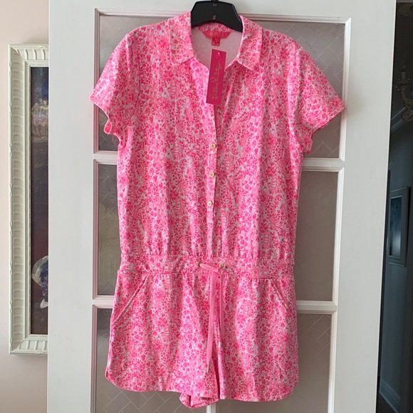 Lilly Pulitzer Pants - Lilly Pulitzer Pink Patterned Jorgie Romper